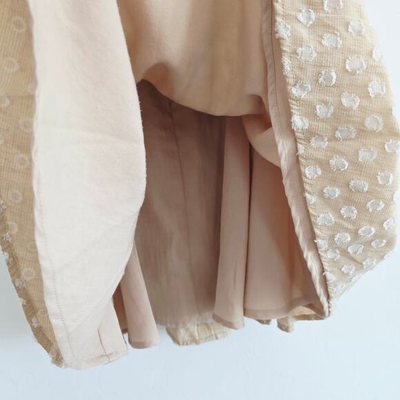 House of Harlow x Revolve Beige Polka Dot Off the Shoulder Mini Dress Sz Medium - Picture 7 of 10